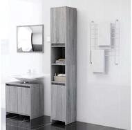 vidaXL Badm&ouml;bel-Set vidaXL Badezimmerschrank Grau Sonoma 30x30x183,5 cm