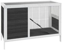 vidaXL Kleintierstall, Kaninchenstall Grau 103x44x69,5 cm Massivholz Kiefer