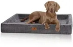 Knuffelwuff Tierbett Hundebett aus Cord Santiago, Orthop&auml;disch grau 100 cm x...