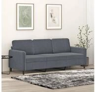 vidaXL Sofa vidaXL 3-Sitzer-Sofa Dunkelgrau 180 cm Samt