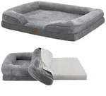 Juskys Tierbett Sheena, Stoff, Flanell (100 % Polyester), orthop&auml;disch,...