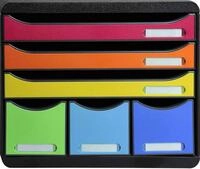 EXACOMPTA Schubladenbox Schubladenbox STOREBOX, 6 offene Schubladen, Regenbogen,