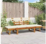 vidaXL Gartenbank vidaXL Gartenbank 2-in-1 mit Polstern 190 cm Massivholz Akazie