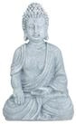relaxdays Buddhafigur Buddha Figur sitzend 40 cm, Hellgrau