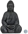 relaxdays Buddhafigur Buddha Figur 50 cm, Dunkelgrau