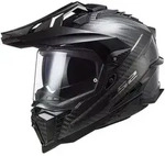 LS2 Motorradhelm LS2 MX701 Explorer Carbon Solid Adventure Helm Schwarz XL (1er...