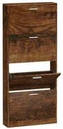 vidaXL Schuhschrank Schuhregal R&auml;uchereiche 59x17x150 cm Holzwerkstoff