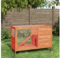 vidaXL Kleintierstall vidaXL Kaninchenstall Braun 103x44x69,5 cm Massivholz...