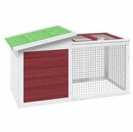 vidaXL Kleintierstall, Kaninchenstall Mokka 100,5x54x55 cm Massivholz Kiefer