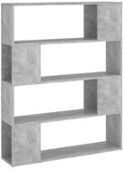 vidaXL B&uuml;cherregal, Buchregal Raumteiler Betongrau 100x24x124 cm
