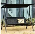 Outsunny Hollywoodschaukel Outdoor UV-best&auml;ndig Gartenliege mit Metallrohr,