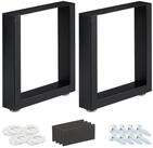 relaxdays Tischbein 2er Set Tischkufen schwarz, 40 x 43 cm