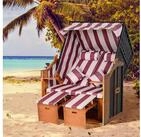 Outsunny Strandkorb Ostsee Volllieger Strandkorb aus Tannenholz, PE Geflecht,