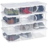relaxdays Schuhbox Schuhboxen Kunststoff 12er Set (12 St), wei&szlig;