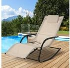Outsunny Schaukelstuhl mit Seitentasche (Relaxsessel, 1 St), f&uuml;r Garten, Beige