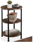 tectake Beistelltisch Runder Ablagetisch, 40 x 61 cm, im Industrial Style, mit 3