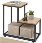 tectake Beistelltisch Nachttisch, 60,5 x 35,5 x 60,5 cm, mit 2 Ablagen und
