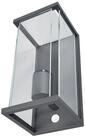 Lucande Au&szlig;en-Wandleuchte Annalea, Metall, Schwarz IP54mit Bewegungsmelder, 1 x 15 W
