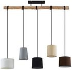Lindby H&auml;ngeleuchte Amilia, Holz IP20, 5 x 60 W