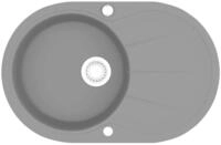 vidaXL Granitsp&uuml;le Granitsp&uuml;le Einzelbecken Oval Grau, Oval, 50/78 cm