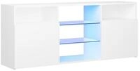 vidaXL TV-Schrank NA TV-Schrank mit LED Leuchten Wei&szlig; 120x30x50 cm Lowboard