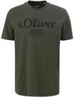 T-Shirt S.OLIVER "T-Shirt Logo T-Shirt 1er Pack", Herren, Gr. S, gr&uuml;n (dunkelgr&uuml;n),