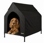 lionto Hundeh&uuml;tte f&uuml;r drinnen & drau&szlig;en, Hundeliege mit Dach, 90x65x85 cm,