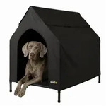 lionto Hundeh&uuml;tte f&uuml;r drinnen & drau&szlig;en, Hundeliege mit Dach, 130x85x113 cm,