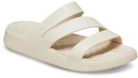 Badepantolette CROCS "Getaway Strappy", Damen, Gr. 41, beige (sanftes wei&szlig;),