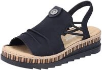 Plateausandale RIEKER, Damen, Gr. 36, schwarz, Nubuklederimitat, Schuhe
