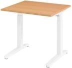 b&uuml;m&ouml; Schreibtisch XB-Serie, Quadrat: 80 x 80 cm - Dekor: Buche - Gestell:...