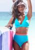 LASCANA ACTIVE Highwaist-Bikini-Hose Janni mit kontrastfarbigen Bündchen, blau