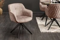 riess-ambiente Polsterstuhl EUPHORIA champagner/schwarz &ndash; Samt, drehbar,