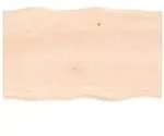 vidaXL Tischplatte, 100x60x2 cm Massivholz Eiche Unbehandelt Baumkante