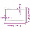 vidaXL Tischplatte Tischplatte 60x40x(2-6) cm Massivholz Behandelt Baumkante (1...
