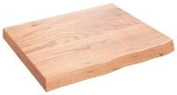 vidaXL Tischplatte Tischplatte Hellbraun 60x50x(2-6) cm Massivholz Eiche...