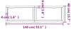 vidaXL Tischplatte Tischplatte 140x40x(2-6) cm Massivholz Behandelt Baumkante...