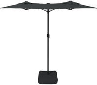 vidaXL Sonnenschirm Doppel-Sonnenschirm mit LED-Leuchten Anthrazit 316x145 cm