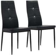 vidaXL Esszimmerstuhl Esszimmerst&uuml;hle 2 Stk. Schwarz Kunstleder (2 St)
