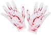 Boland Kostüm Blutige Handschuhe, Ein Paar weiße Handschuhe mit...