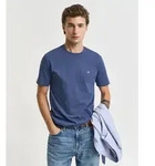 Gant T-Shirt REG SHIELD SS T-SHIRT mit Logostickerei auf der Brust blau M (50)