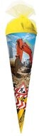 Roth Schult&uuml;te Achtung Bagger, 35 cm, rund, T&uuml;llverschluss, Geschwistert&uuml;te,