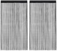 vidaXL Vorhang Fadenvorh&auml;nge 2 Stk. 140 x 250 cm Schwarz (2 St)