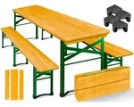 KESSER Bierzeltgarnitur 3 teiliges-Set, Festzeltgarnitur, 220cm, Klappbar, 2x