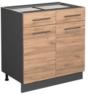 Vicco Unterschrank Fame-Line, Goldkraft Eiche/Anthrazit, 80 cm ohne...