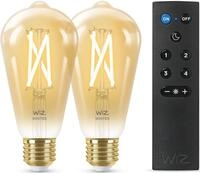 WiZ LED-Filament Filament 50W E27 Edison Amber CT Box Doppelpack, E27, Warmwei&szlig;