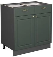 Vicco Unterschrank Fame-Line, Gr&uuml;n-Gold Landhaus/Anthrazit, 80 cm ohne...