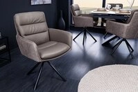 riess-ambiente Polsterstuhl BIG GEORGE taupe/schwarz - Echtleder & Microfaser,...