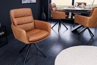 riess-ambiente Polsterstuhl BIG GEORGE cognac/schwarz - Echtleder & Microfaser,...
