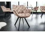 riess-ambiente Polsterstuhl THE DUTCH COMFORT greige &ndash; Samt, mit Armlehnen,